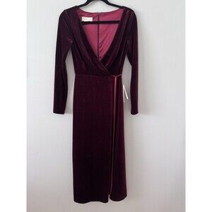 NWT Jenny Yoo Collection Dark‎ Berry Stretch Velvet Edie Dress Size 0 Bridesmaid